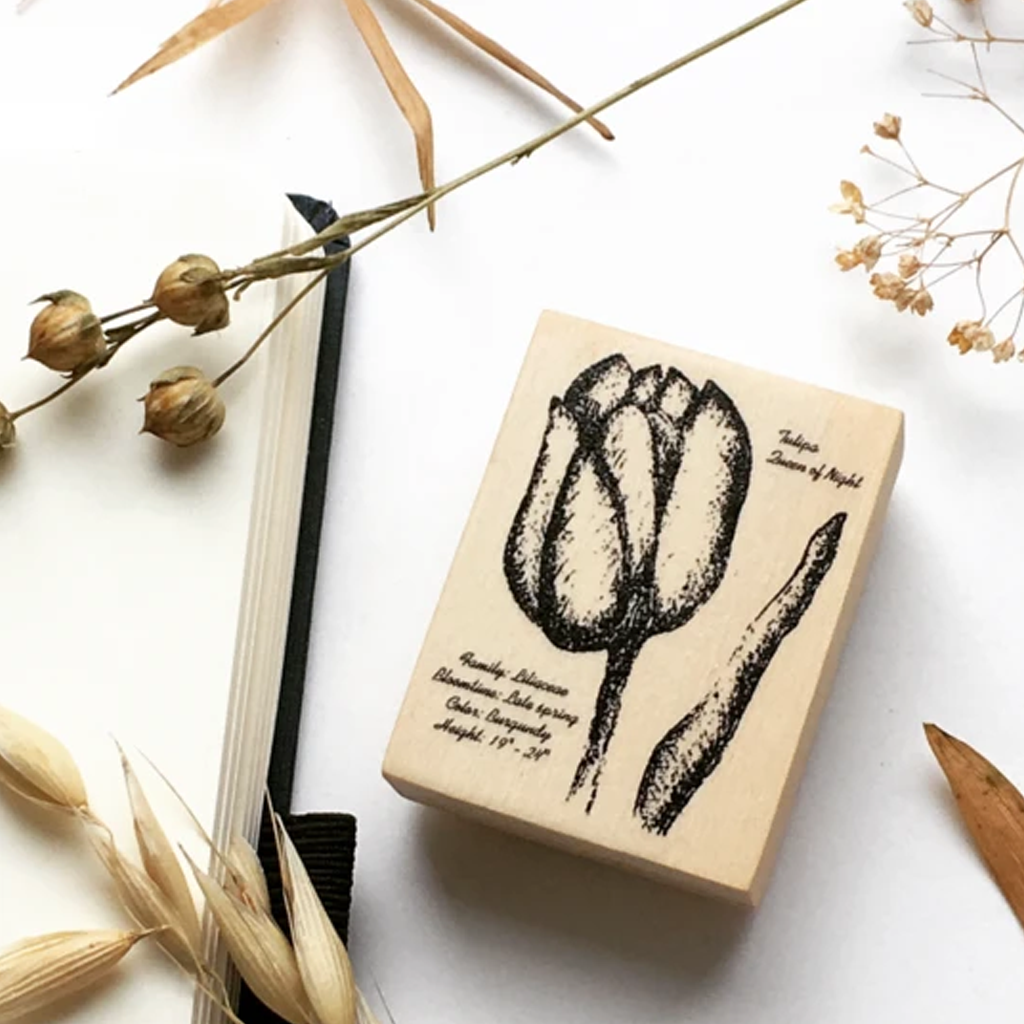 Oola Happy Stationery Rubber Stamp - Tulip