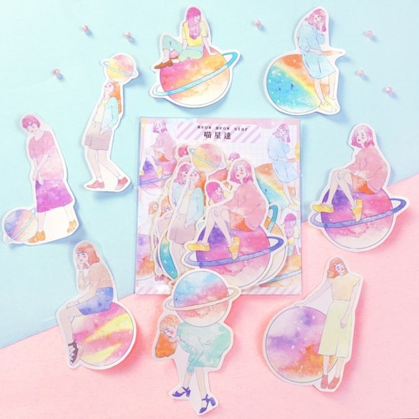 Flake Sticker Meow Meow Star - Universe Girl