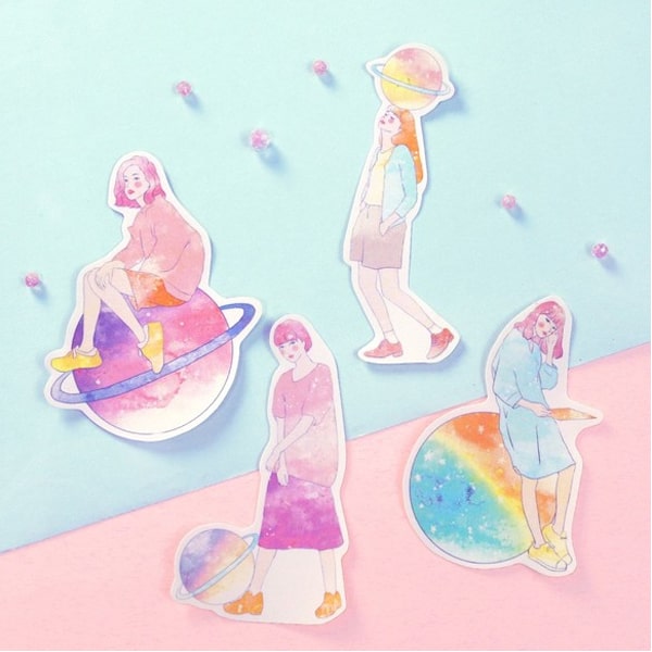 Flake Sticker Meow Meow Star - Universe Girl