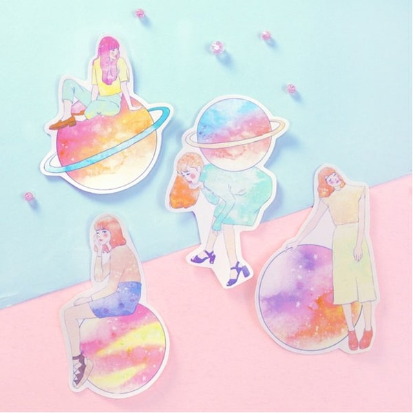 Flake Sticker Meow Meow Star - Universe Girl