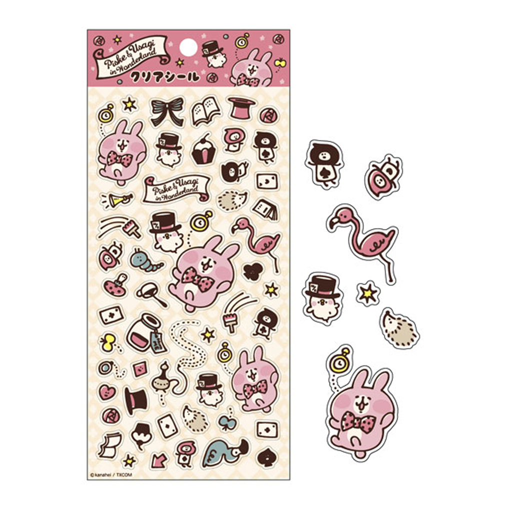 Piske And Usagi In Wonderland Sticker Pink