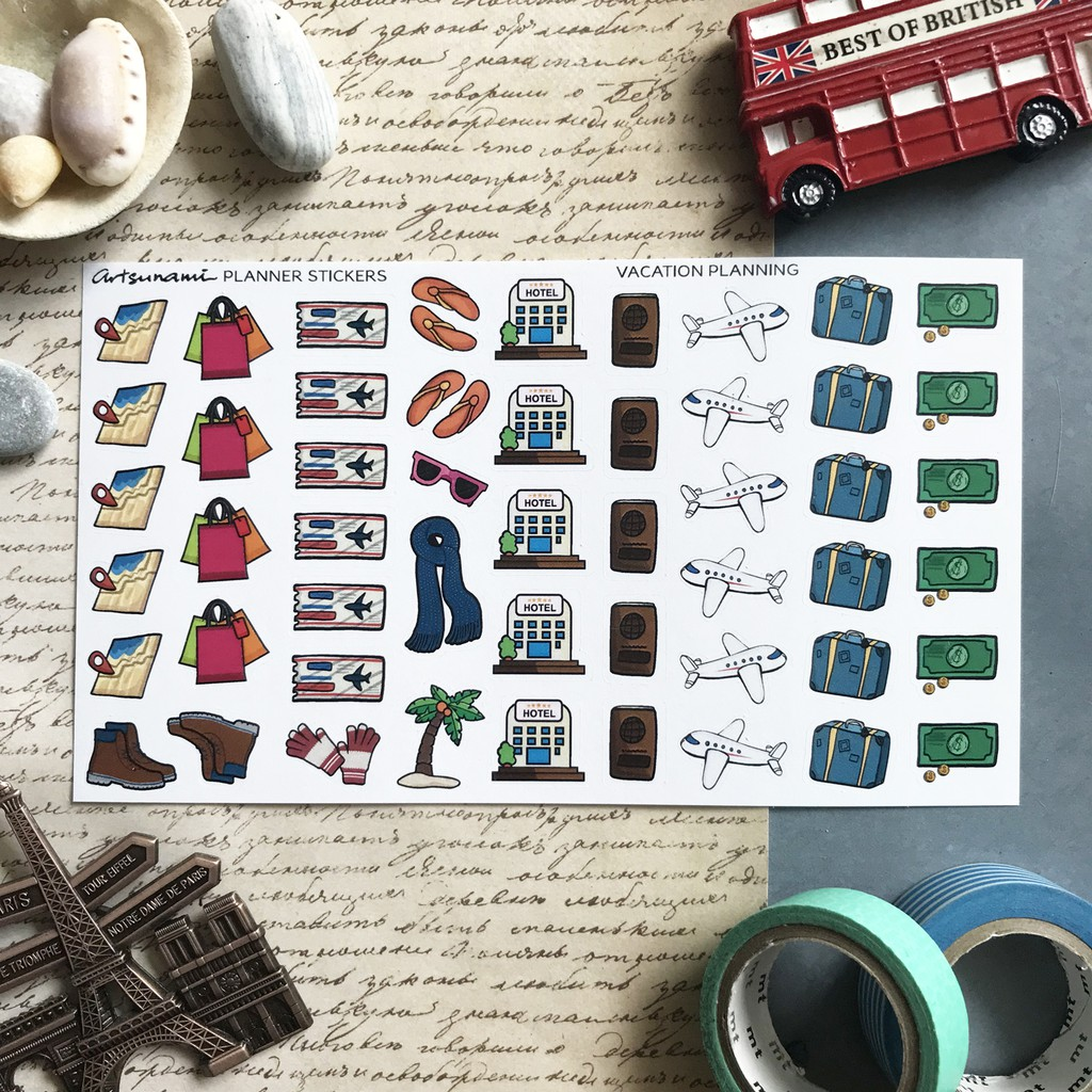 Artsunami Planner Sticker Vacation Planning
