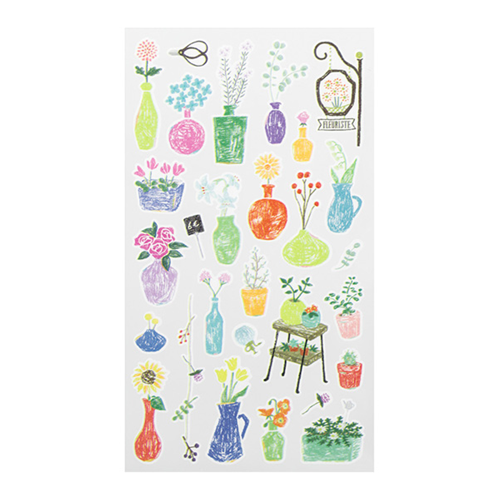 Midori Marche Masking Sticker Vase Pattern