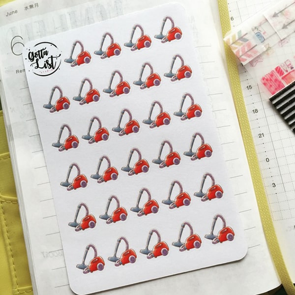 GottaList Sticker Planner Vacuum Cleaning Icon