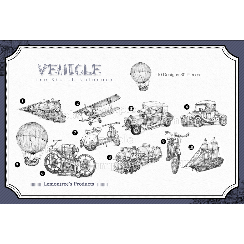 Lemontree Time Sketch Notebook Flake Sticker - Vehicle