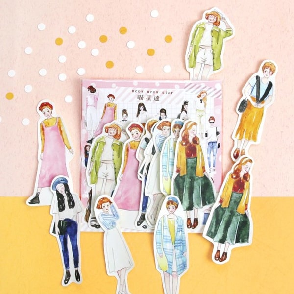 Flake Sticker Meow Meow Star - Vintage Girl