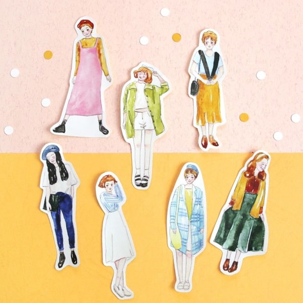 Flake Sticker Meow Meow Star - Vintage Girl