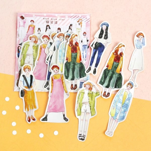 Flake Sticker Meow Meow Star - Vintage Girl