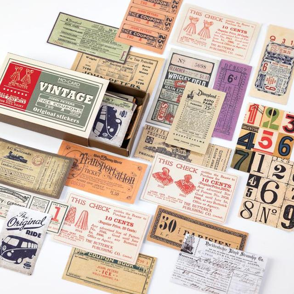 Mo. Card Vintage Label Ticket Original Stickers