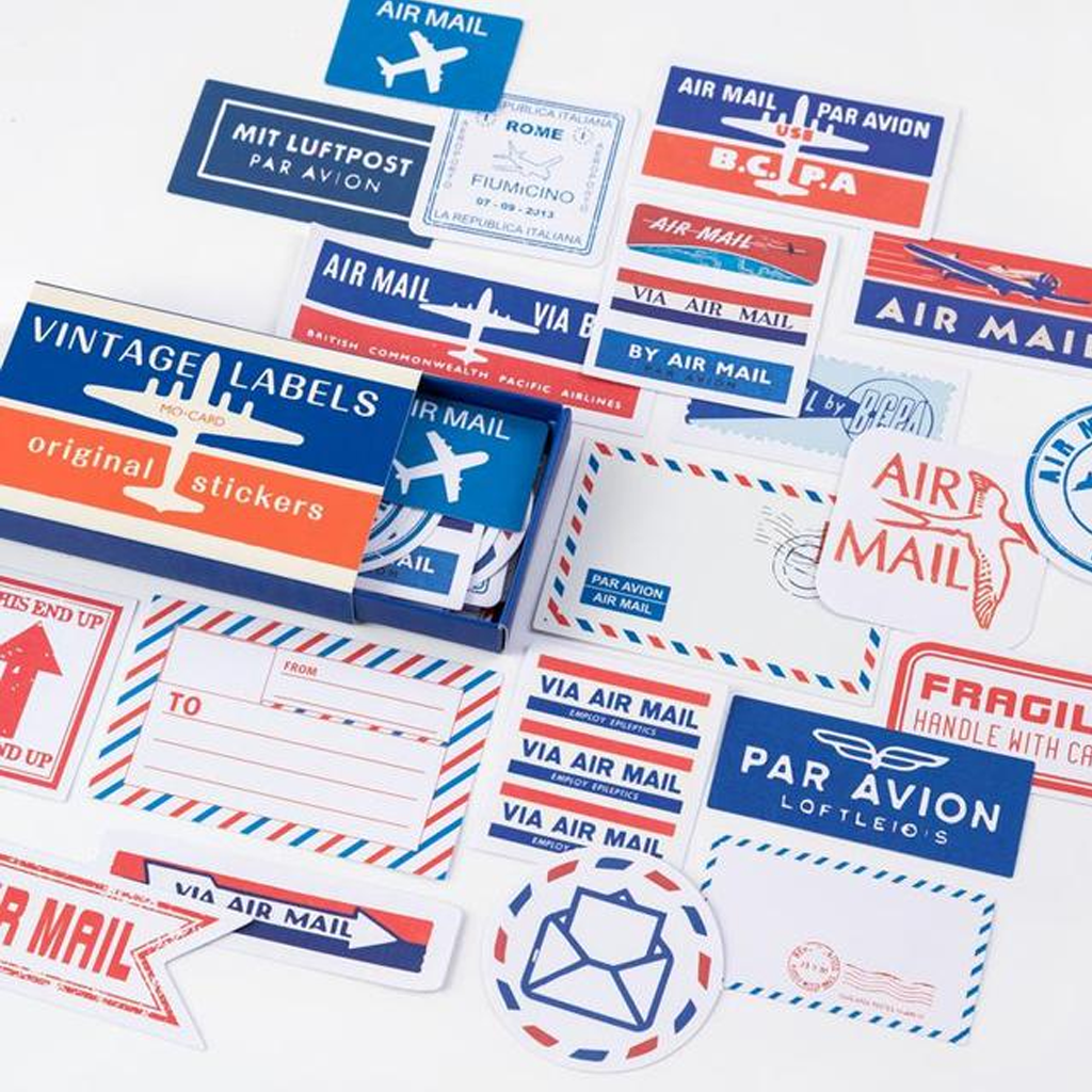 Mo. Card Vintage Label Ticket Original Stickers