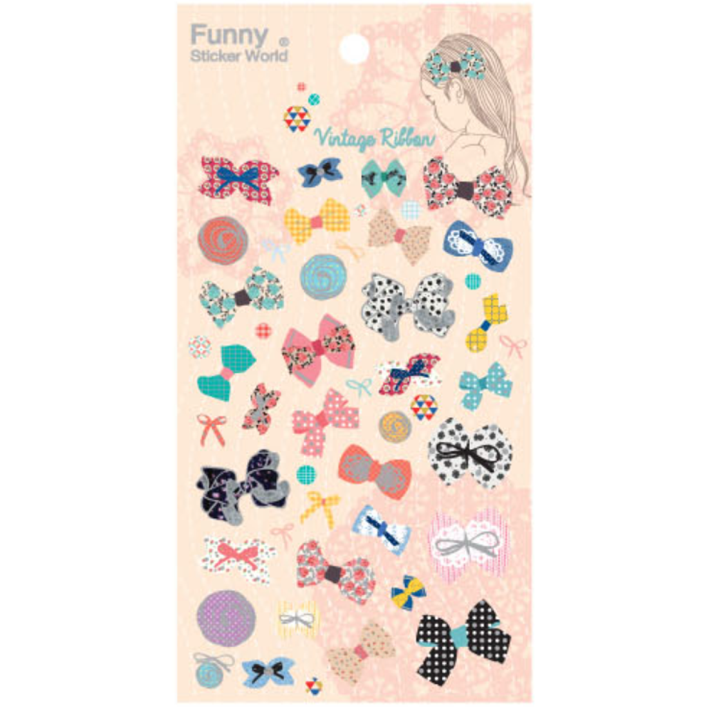 Funny Sticker World Sticker - Vintage Ribbon