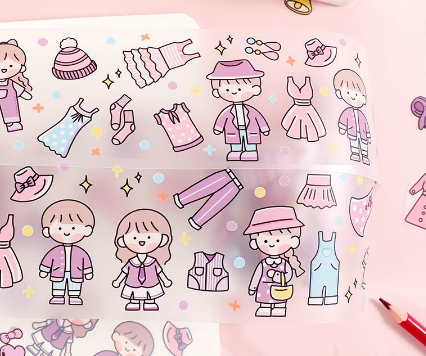Sticker Washi Purple Clothes