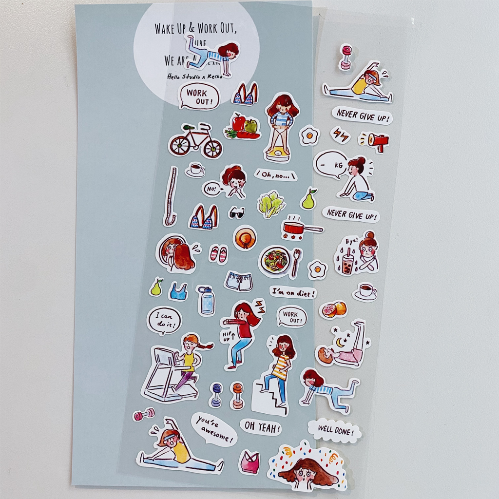Hello Studio X Reiko Wake Up &amp; Work Out Sticker