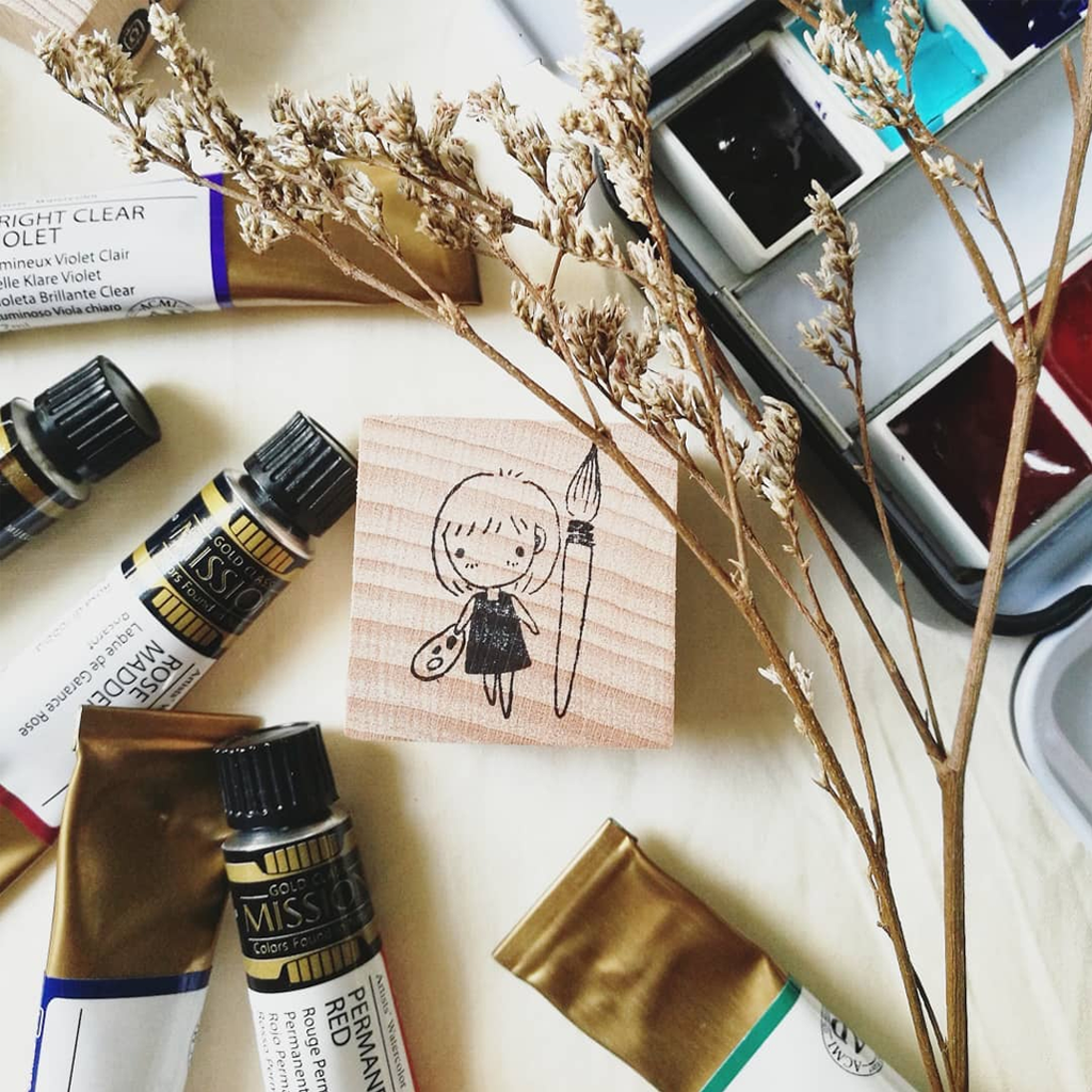 Eileen Tai Rubber Stamp - Mini Girls Watercolor