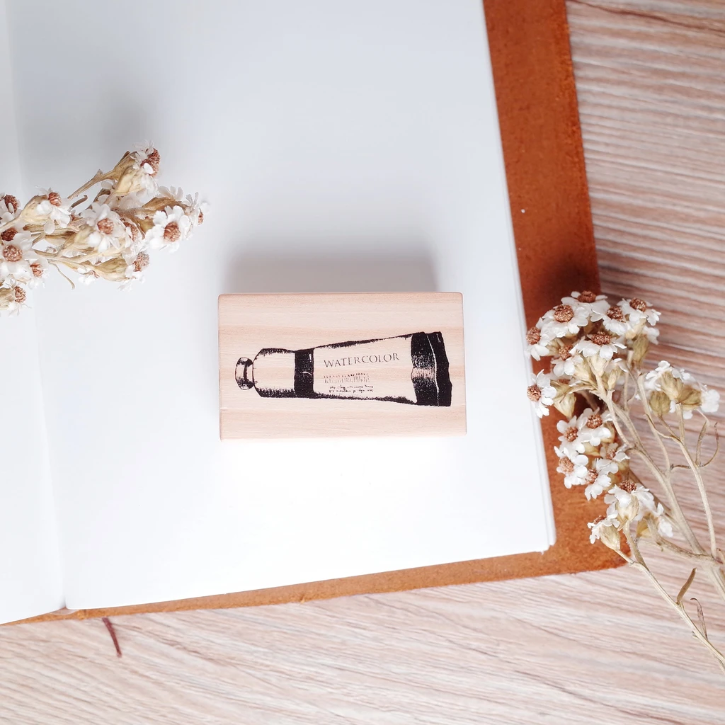 Oola Happy Stationery Rubber Stamp - Watercolor Tube