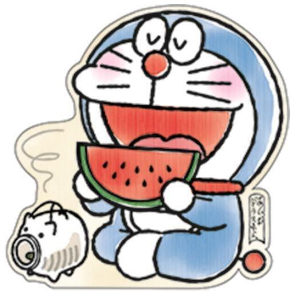 Fujiko-pro Postcard Doraemon Die-cut Watermelon
