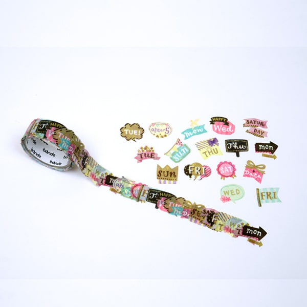 Bande Masking Roll Sticker Day Of The Week
