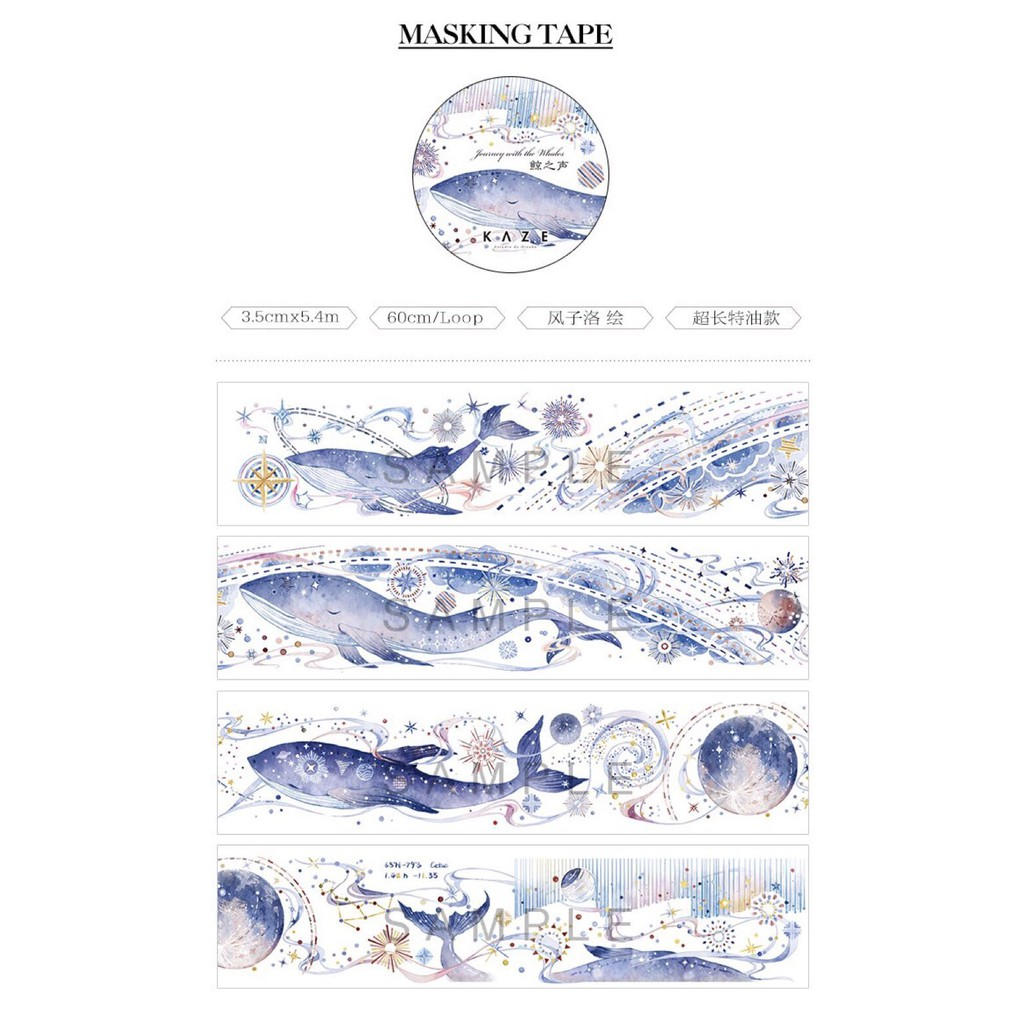 Kaze Masking Tape - Purple Whale