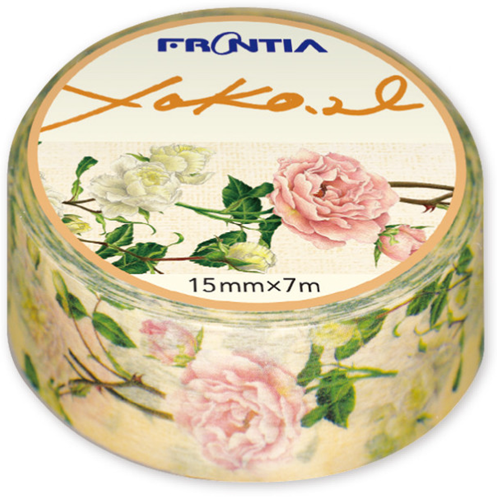 Frontia Masking Tape - White Pink Rose