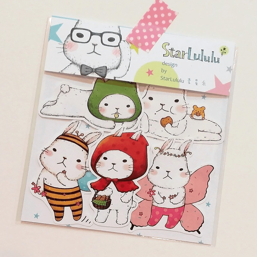 Starlulu Flake Sticker Meng Meng White Rabbit 2