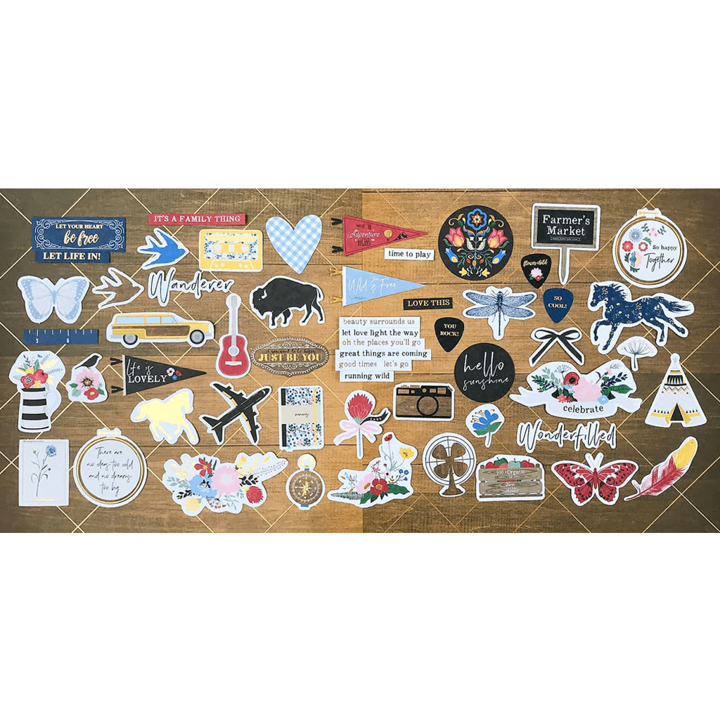 Rosie&#39;s Studio Wild Flowers Ephemera Die-Cuts