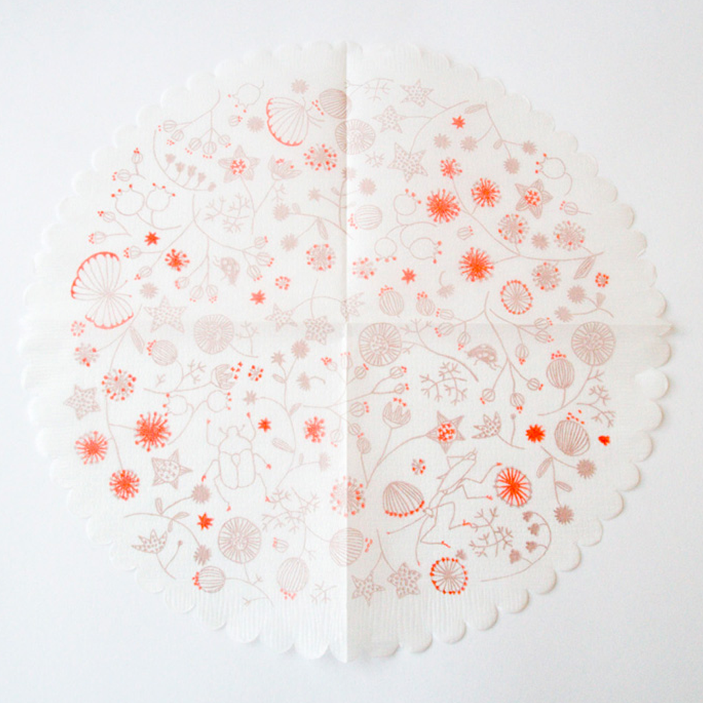 Classiky Set Of 20 Lace Napkins (Wildflowers)