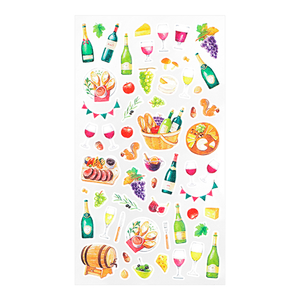 Midori Marche Masking Sticker Wine Pattern