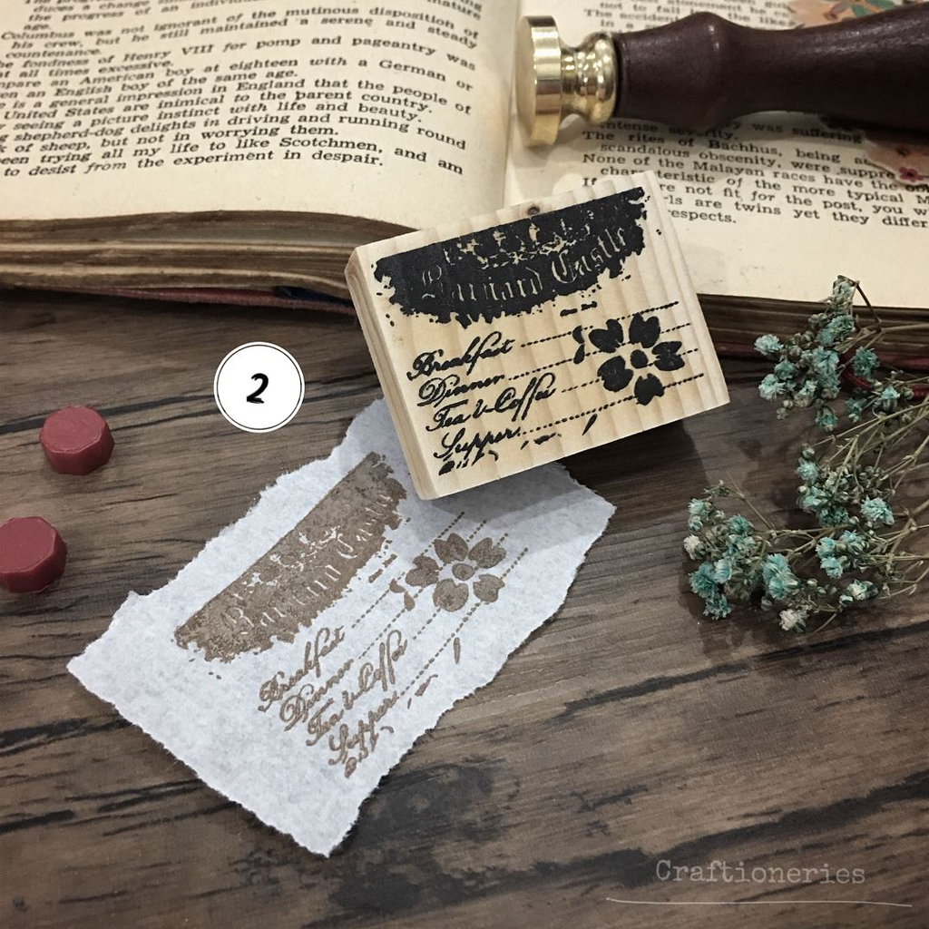 Craftioneries Rubber Stamp - Wine And Dine 2