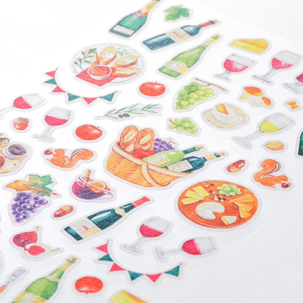 Midori Marche Masking Sticker Wine Pattern
