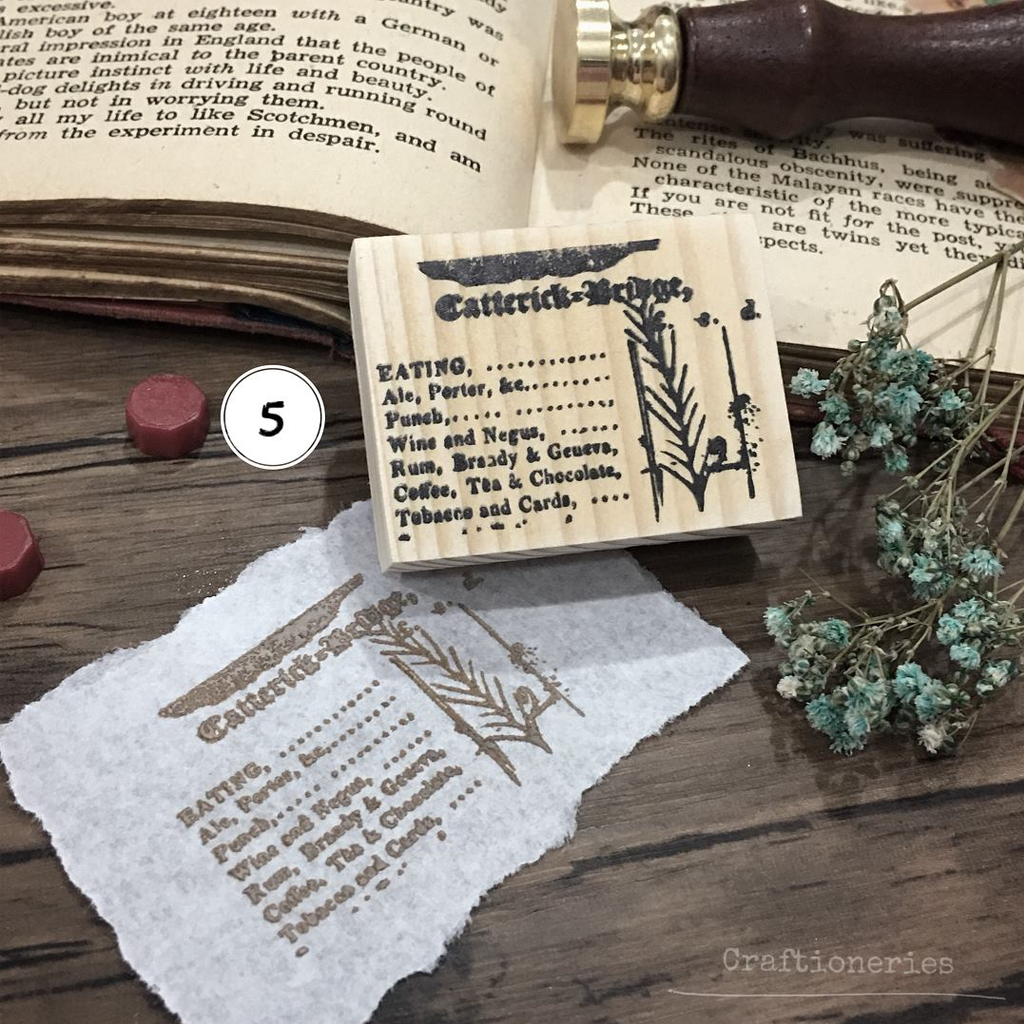 Craftioneries Rubber Stamp - Wine And Dine 5