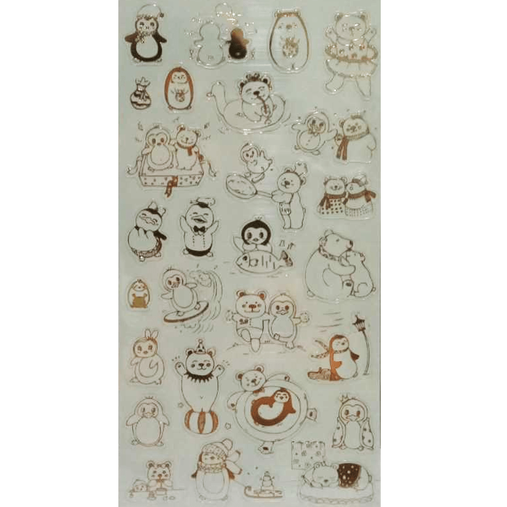 Nekoni Original Designs Sticker - Golden Winter Activities