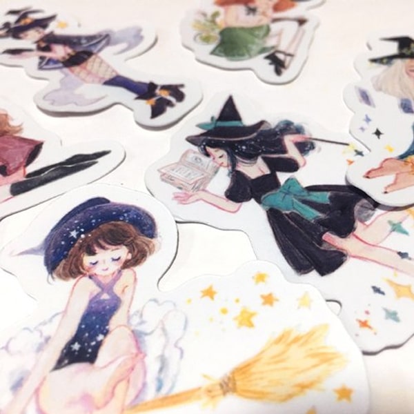 Carrie Illustration Flake Sticker Witch Party