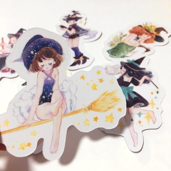 Carrie Illustration Flake Sticker Witch Party