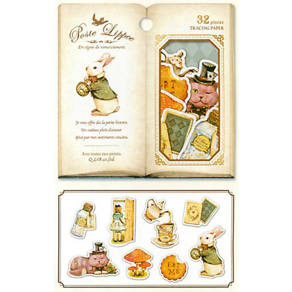Q-Lia Poste Lippee Cute Rabbit Wonderland Flake Sticker