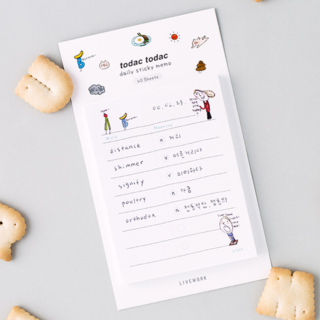 Todac Todac Daily Sticky Memo - Word