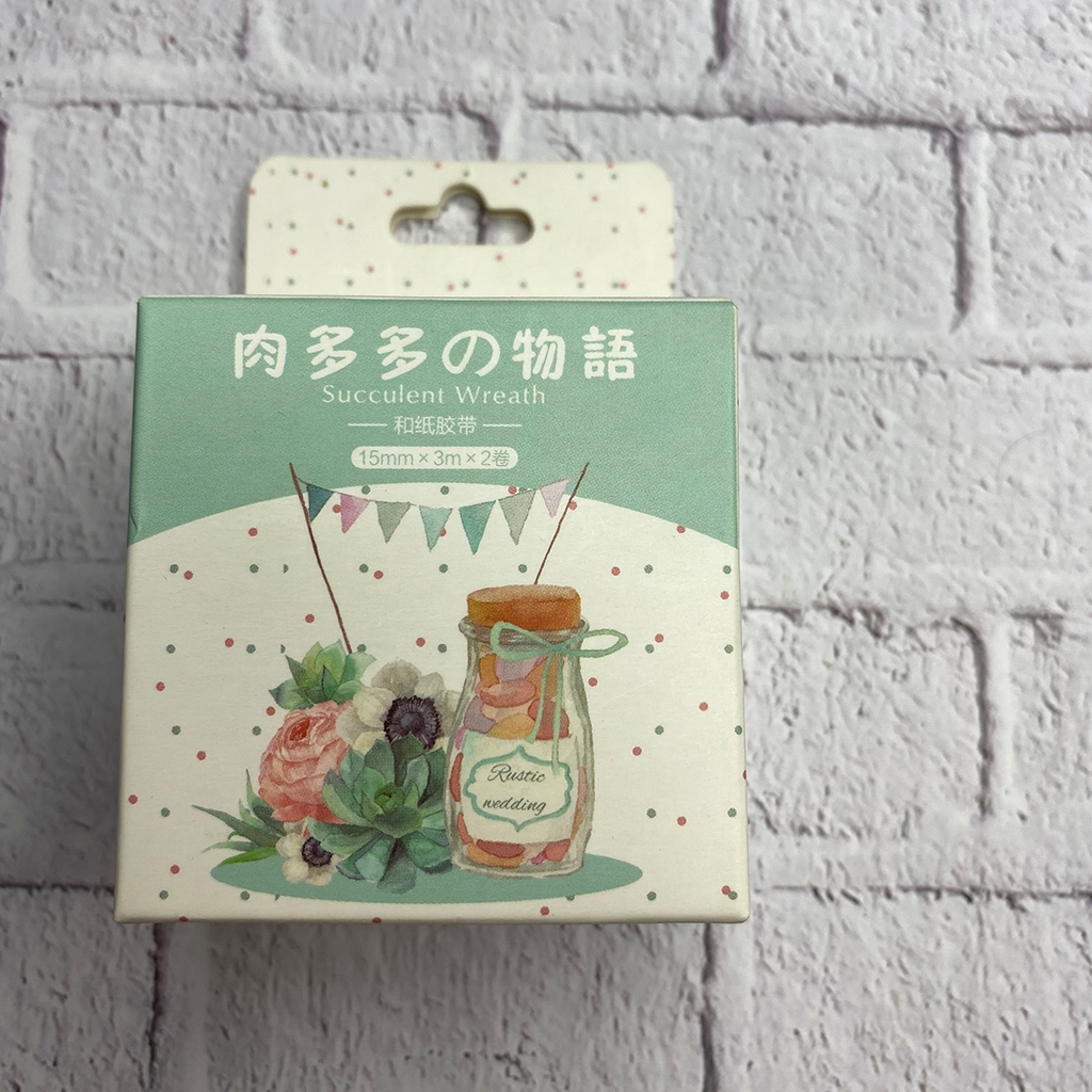 Paper Classy Succulent Wreath Masking Tape