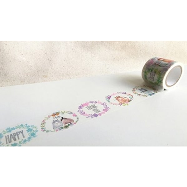 Hoppy Mini Box Tape - Wreath White Cat