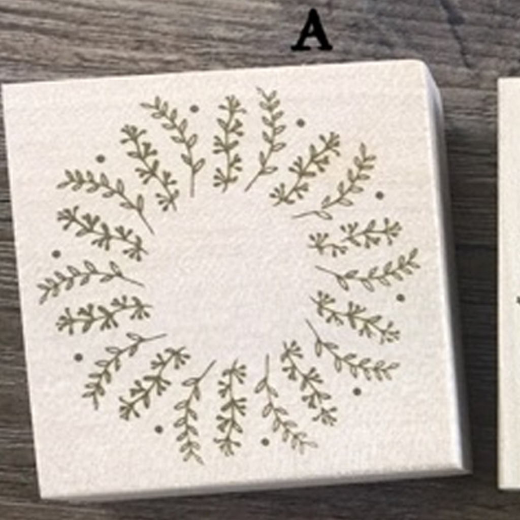 Wreath Flower Rubber Stamp