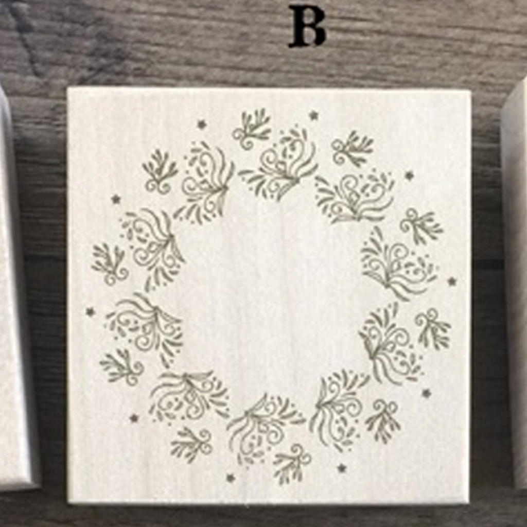 Wreath Flower Rubber Stamp