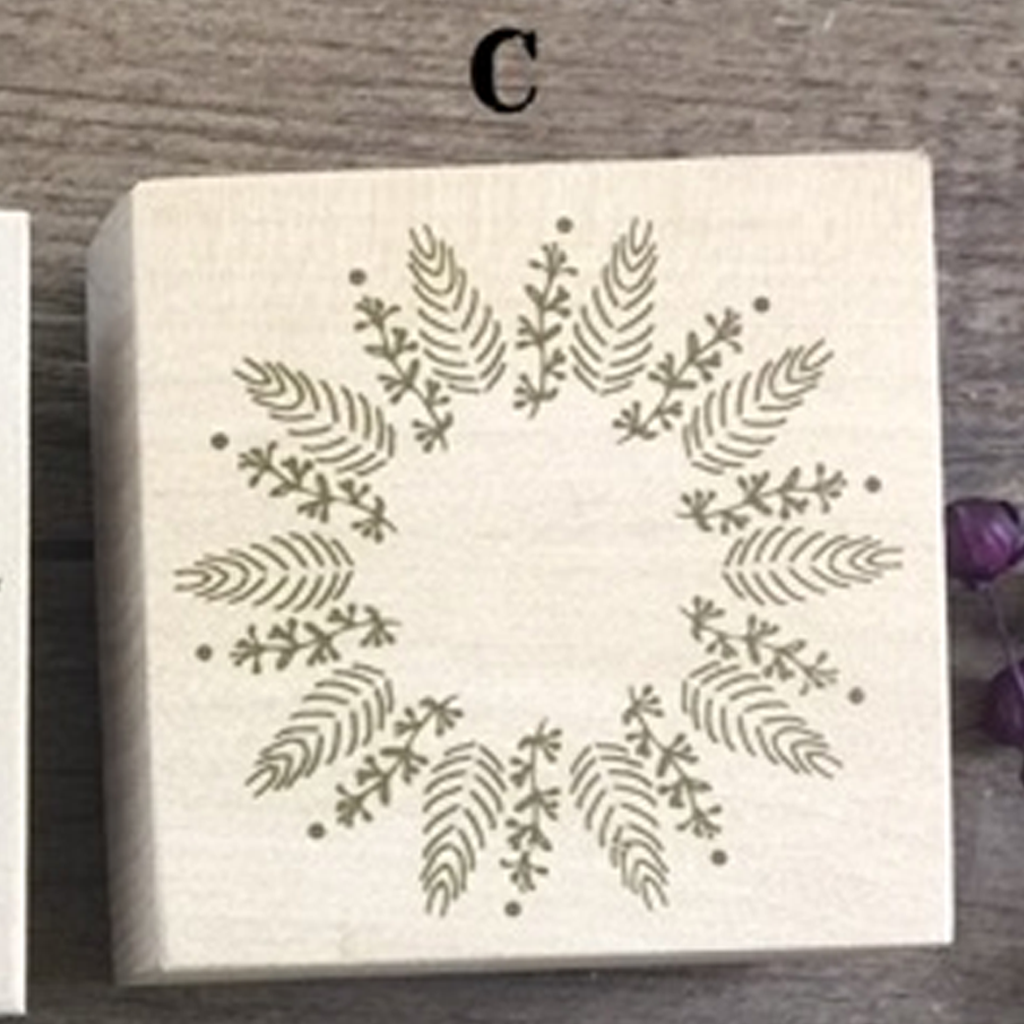 Wreath Flower Rubber Stamp