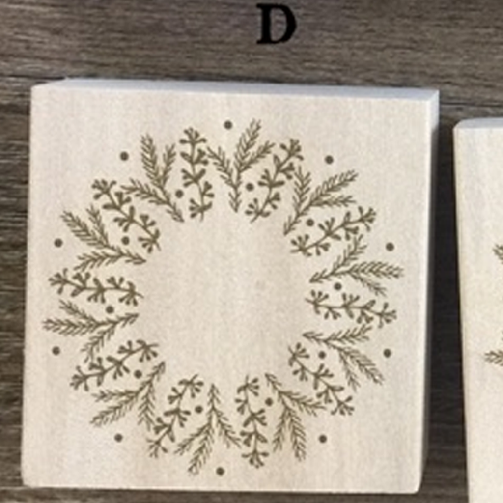 Wreath Flower Rubber Stamp