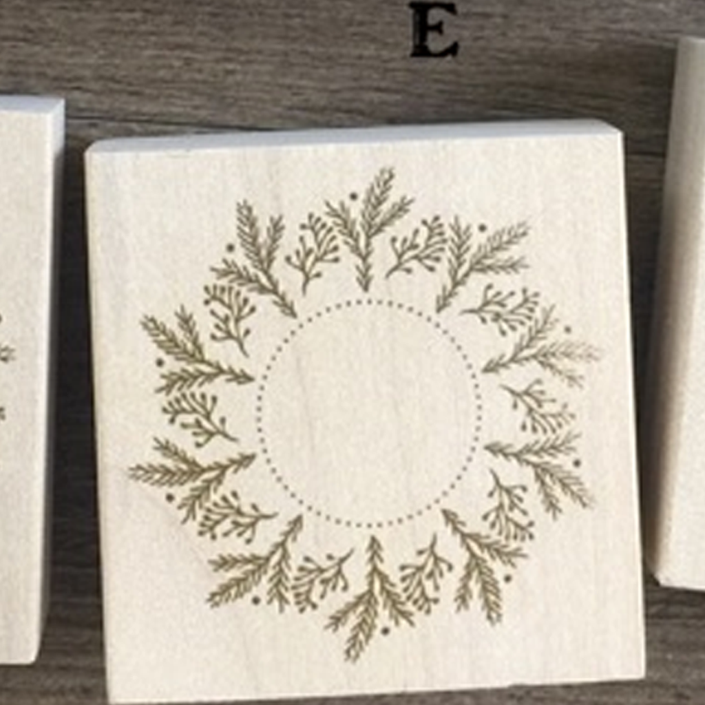 Wreath Flower Rubber Stamp