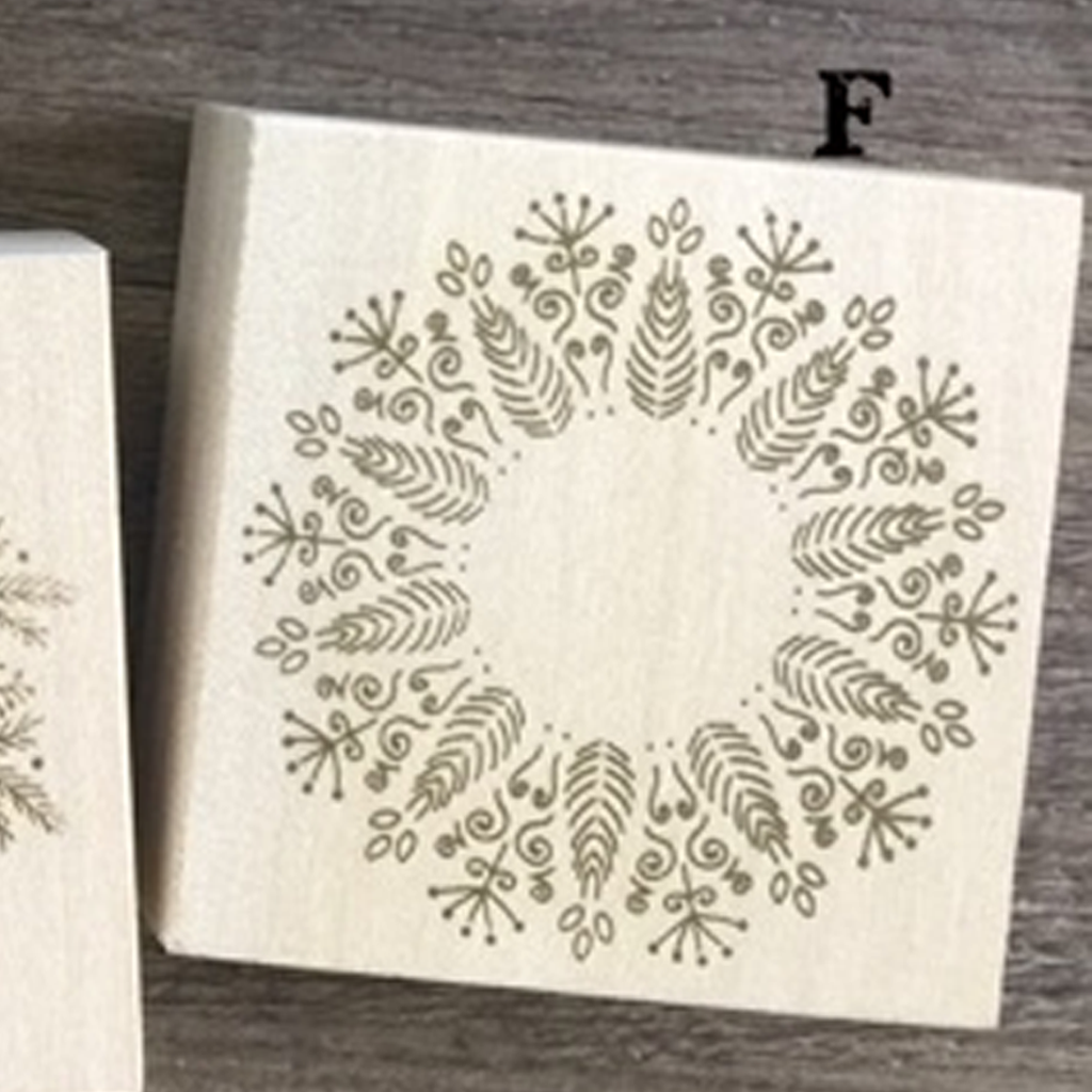 Wreath Flower Rubber Stamp