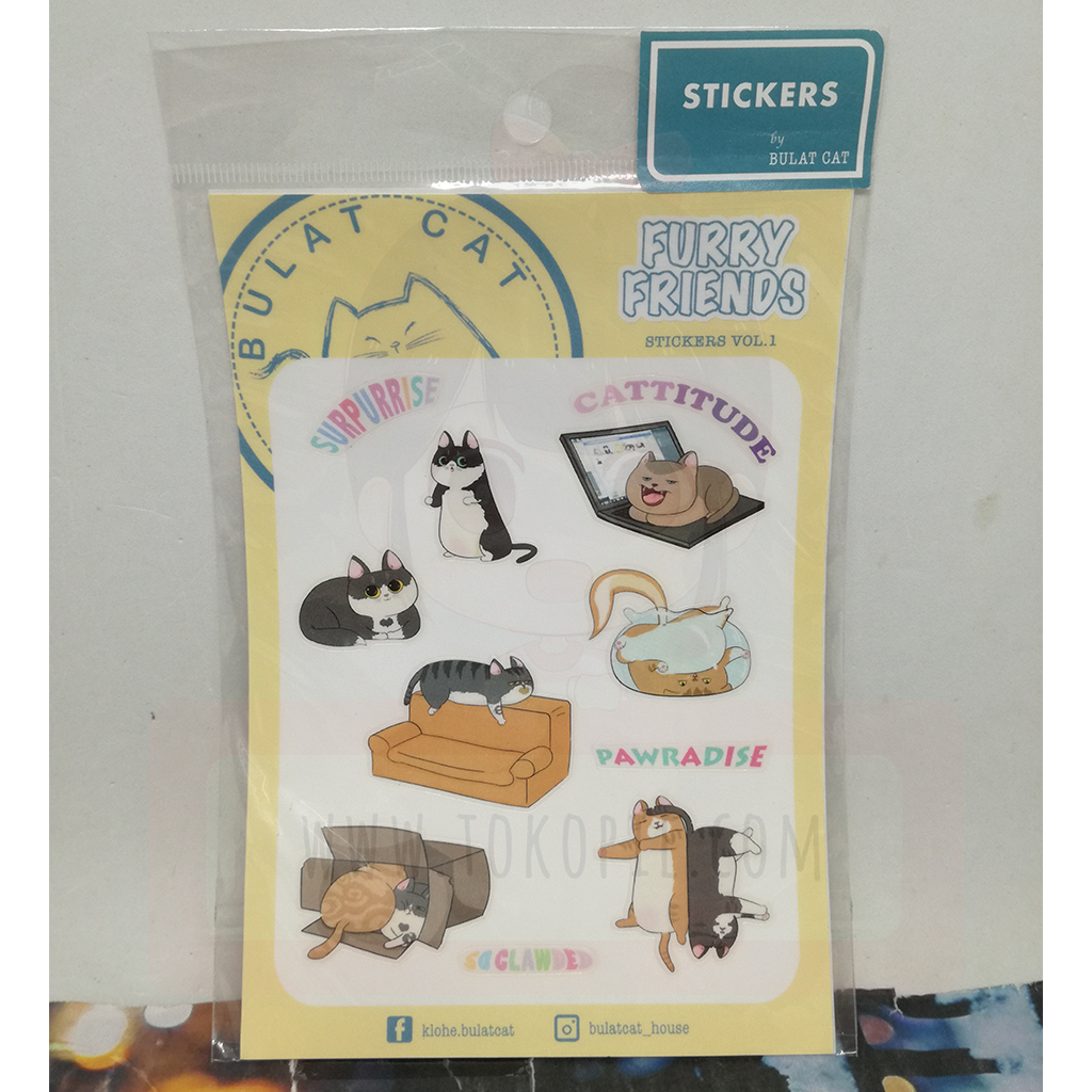 Bulat Cat Furry Friends Decorative Sticker