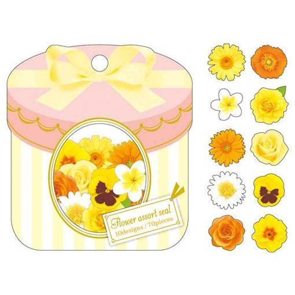 Mind Wave Yellow Flower Assort Flake Seal Sticker