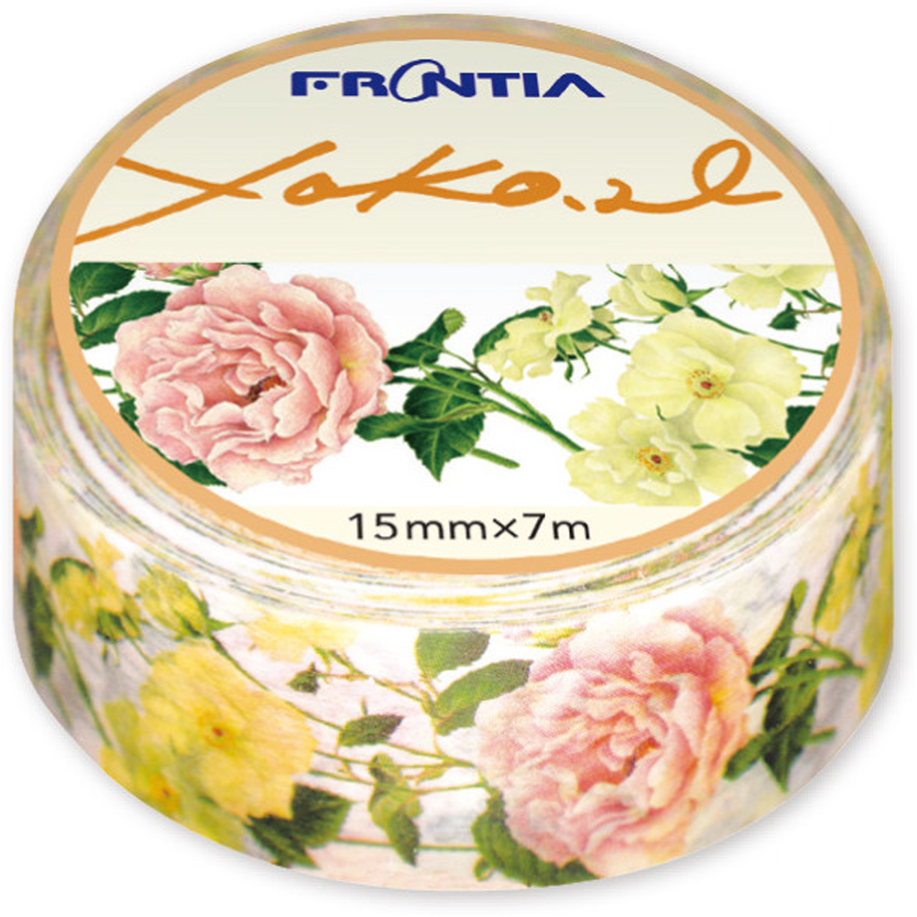 Frontia Masking Tape - Yellow Pink Rose